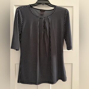 Ann Taylor Black and White Checkered Women's Top